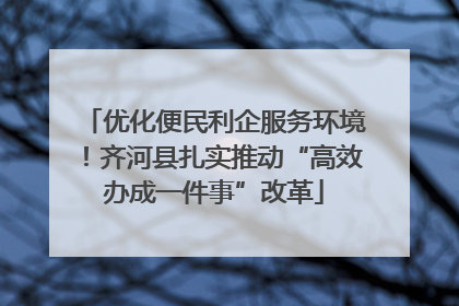 优化便民利企服务环境！齐河县扎实推动“高效办成一件事”改革