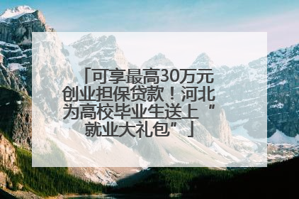 可享最高30万元创业担保贷款！河北为高校毕业生送上“就业大礼包”
