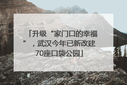升级“家门口的幸福”，武汉今年已新改建70座口袋公园