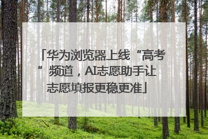 华为浏览器上线“高考”频道，AI志愿助手让志愿填报更稳更准