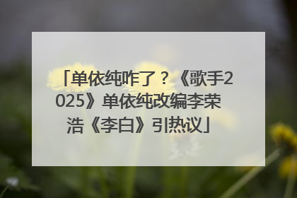 单依纯咋了？《歌手2025》单依纯改编李荣浩《李白》引热议