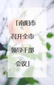 南阳市召开全市领导干部会议