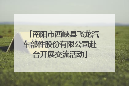 南阳市西峡县飞龙汽车部件股份有限公司赴台开展交流活动