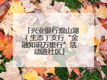 兴业银行观山湖（生态）支行“金融知识万里行”活动进社区