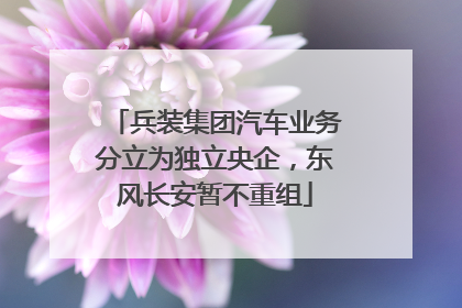 兵装集团汽车业务分立为独立央企，东风长安暂不重组