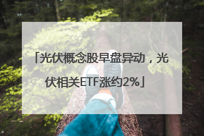 光伏概念股早盘异动，光伏相关ETF涨约2%