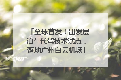 全球首发！出发层泊车代驾技术试点，落地广州白云机场