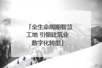 全生命周期智慧工地 引领建筑业数字化转型