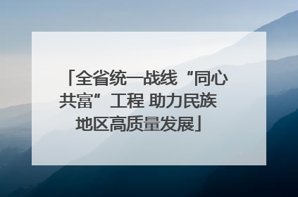 全省统一战线“同心共富”工程 助力民族地区高质量发展