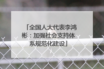 全国人大代表李鸿彬：加强社会支持体系规范化建设