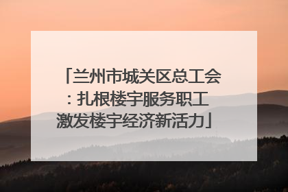 兰州市城关区总工会：扎根楼宇服务职工 激发楼宇经济新活力