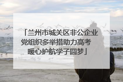兰州市城关区非公企业党组织多举措助力高考 暖心护航学子圆梦