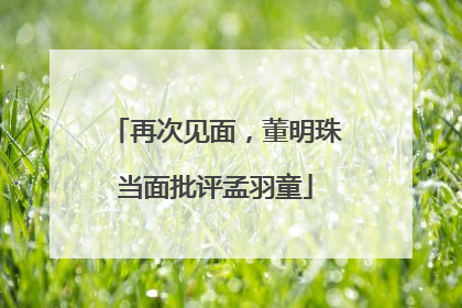再次见面，董明珠当面批评孟羽童