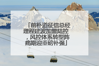 前朴道征信总经理程建波加盟陆控，风控体系转型阵痛期迎重磅补强