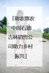 助农惠农 中国石油吉林销售公司助力乡村振兴