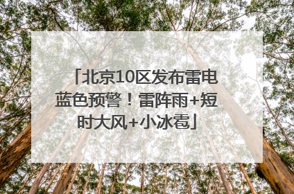 北京10区发布雷电蓝色预警！雷阵雨+短时大风+小冰雹