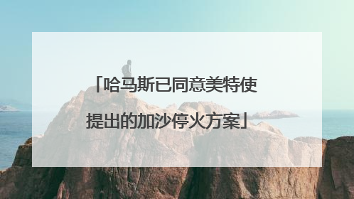 哈马斯已同意美特使提出的加沙停火方案