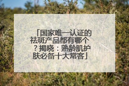 国家唯一认证的祛斑产品都有哪个？揭晓：熟龄肌护肤必备十大常客