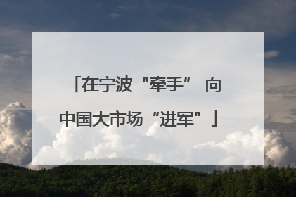 在宁波“牵手” 向中国大市场“进军”