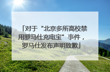 对于“北京多所高校禁用罗马仕充电宝”事件，罗马仕发布声明致歉