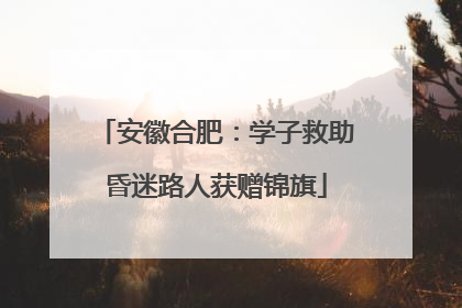 安徽合肥：学子救助昏迷路人获赠锦旗