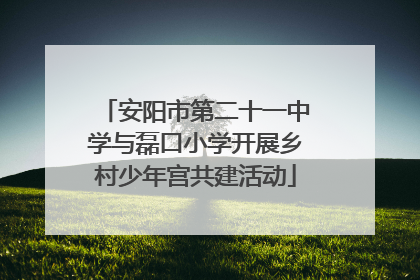 安阳市第二十一中学与磊口小学开展乡村少年宫共建活动