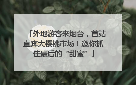 外地游客来烟台，首站直奔大樱桃市场！邀你抓住最后的“甜蜜”