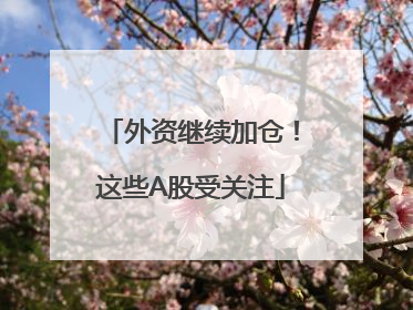 外资继续加仓！这些A股受关注
