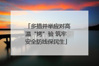 多措并举应对高温“烤”验 筑牢安全防线保民生
