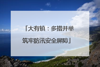 大有镇：多措并举筑牢防汛安全屏障