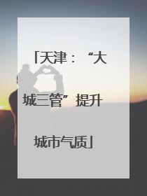 天津：“大城三管”提升城市气质
