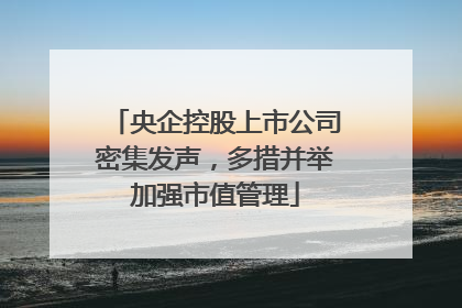 央企控股上市公司密集发声，多措并举加强市值管理