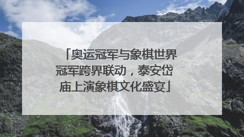 奥运冠军与象棋世界冠军跨界联动，泰安岱庙上演象棋文化盛宴