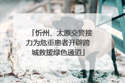 忻州、太原交警接力为危重患者开辟跨城救援绿色通道