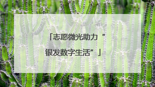 志愿微光助力“银发数字生活”