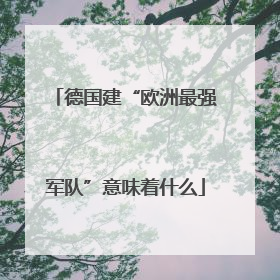 德国建“欧洲最强军队”意味着什么