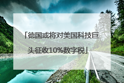 德国或将对美国科技巨头征收10%数字税