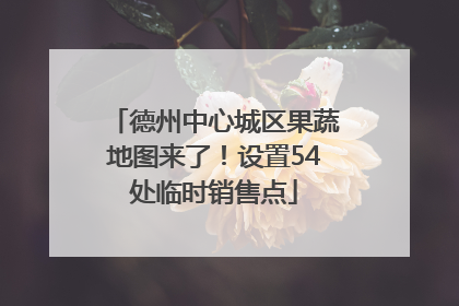 德州中心城区果蔬地图来了！设置54处临时销售点
