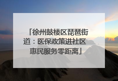 徐州鼓楼区琵琶街道：医保政策进社区 惠民服务零距离