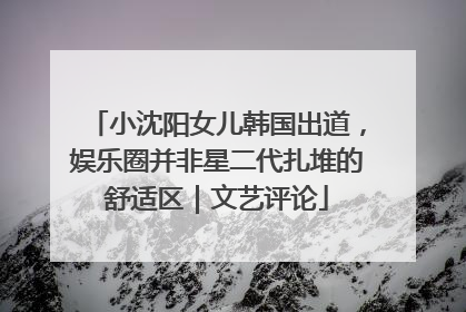 小沈阳女儿韩国出道，娱乐圈并非星二代扎堆的舒适区｜文艺评论