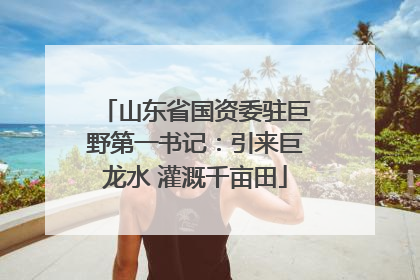 山东省国资委驻巨野第一书记：引来巨龙水 灌溉千亩田