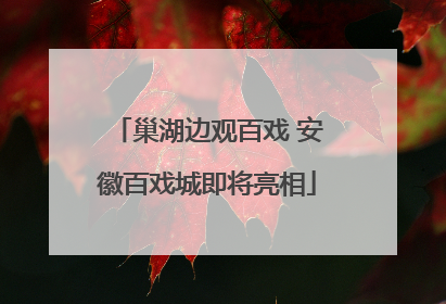 巢湖边观百戏 安徽百戏城即将亮相