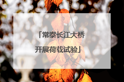常泰长江大桥开展荷载试验