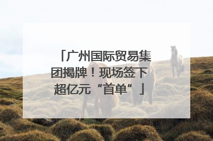 广州国际贸易集团揭牌！现场签下超亿元“首单”