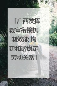 广西发挥裁审衔接机制效能 构建和谐稳定劳动关系