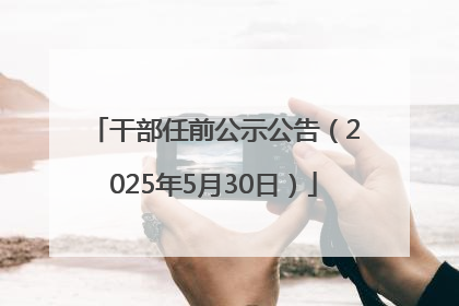 干部任前公示公告（2025年5月30日）