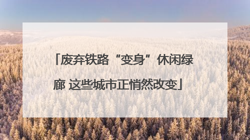 废弃铁路“变身”休闲绿廊 这些城市正悄然改变