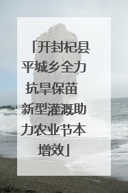 开封杞县平城乡全力抗旱保苗 新型灌溉助力农业节本增效