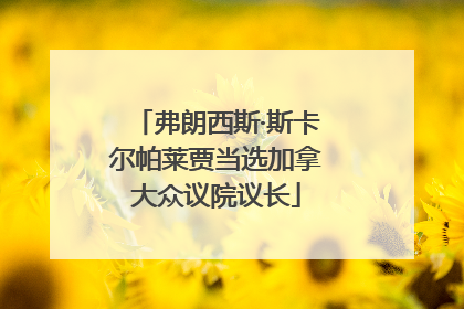 弗朗西斯·斯卡尔帕莱贾当选加拿大众议院议长