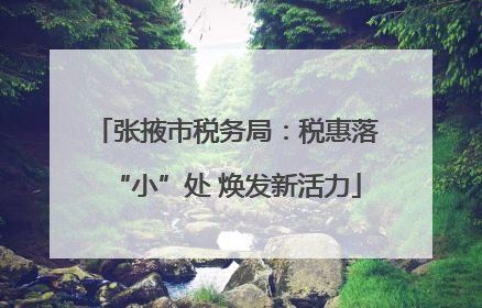 张掖市税务局：税惠落“小”处 焕发新活力